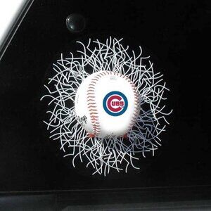 new! CHICAGO CUBS SPORTZ SPLATZ WINDOW CLING DECAL COOL Baseball Car Truck Rare!